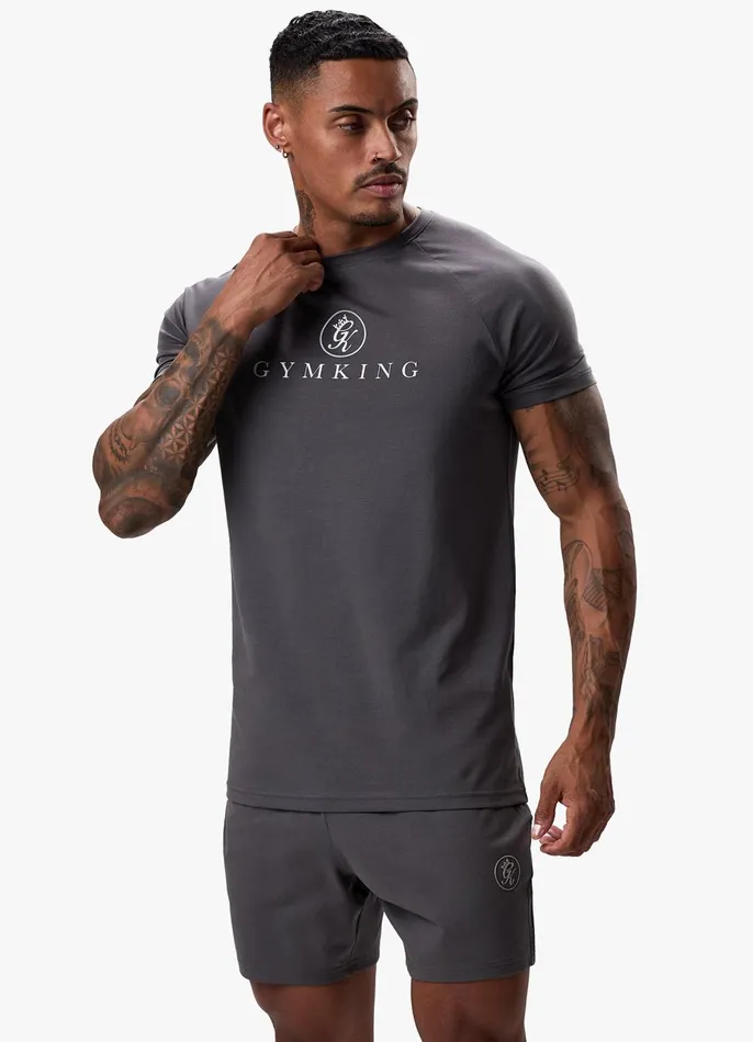 Gym King TShirts Men Pro Logo Jersey Tee 8211 Graphite