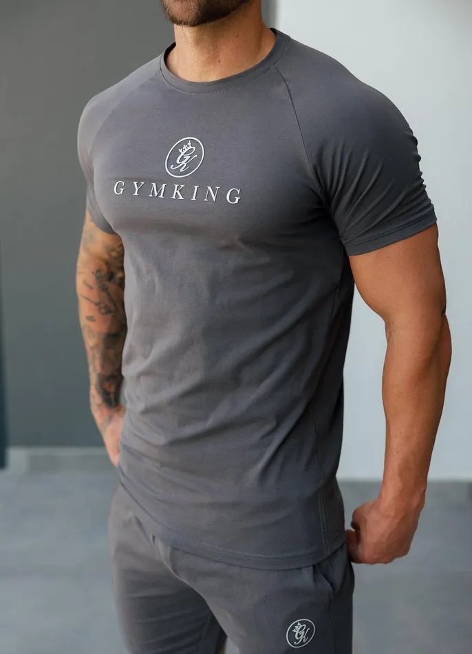 Gym King TShirts Men Pro Logo Jersey Tee 8211 Graphite