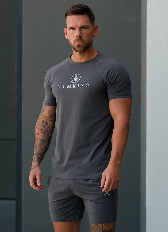 Gym King TShirts Men Pro Logo Jersey Tee 8211 Graphite