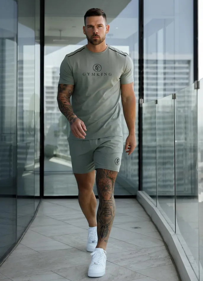 Gym King TShirts Men Pro Logo Tee V2 8211 Khaki
