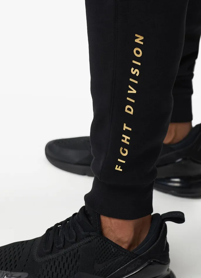 Gym King Tracksuit Bottoms Men Fight Division Fleece Jogger 8211 BlackGold