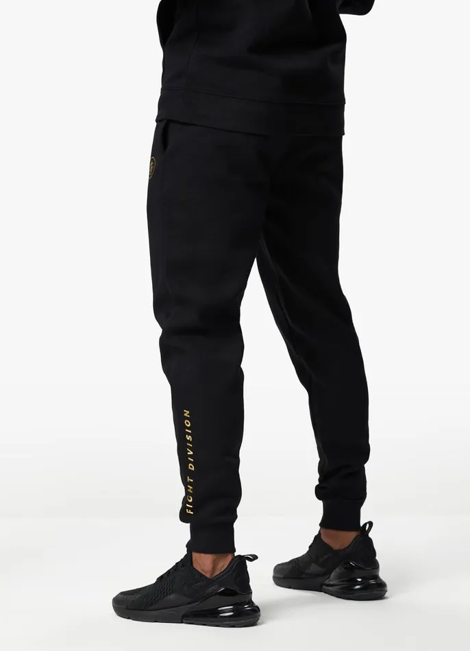 Gym King Tracksuit Bottoms Men Fight Division Fleece Jogger 8211 BlackGold