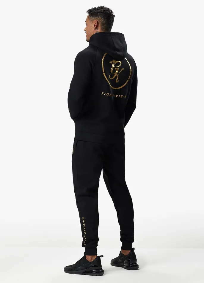Gym King Tracksuit Bottoms Men Fight Division Fleece Jogger 8211 BlackGold