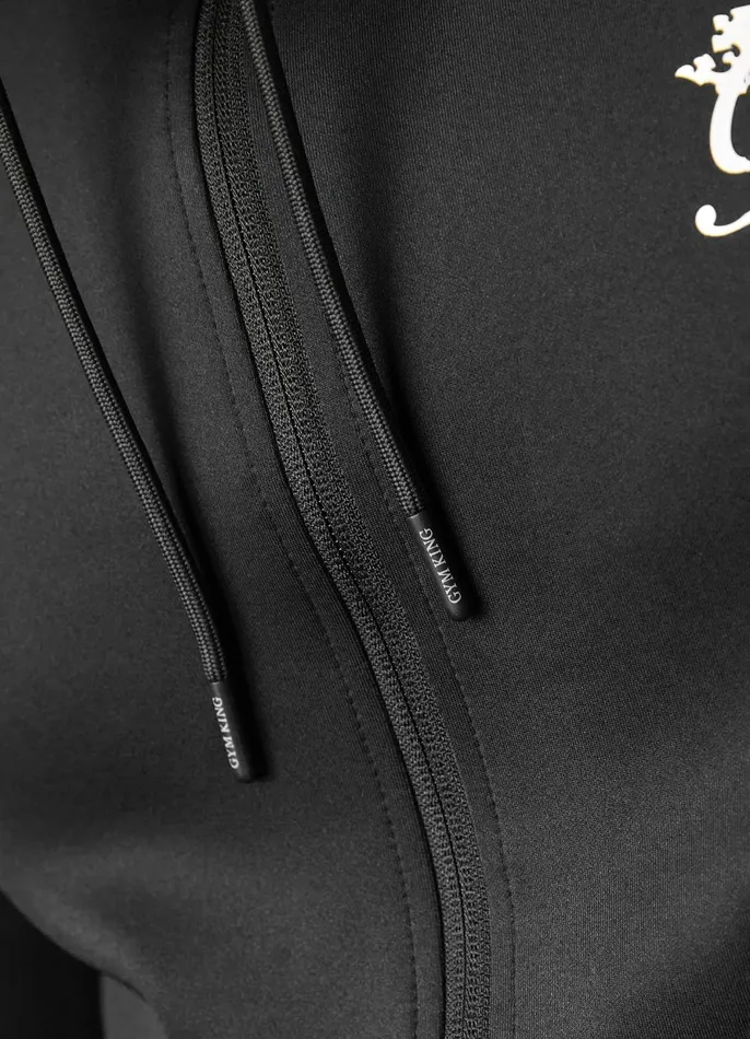 Gym King Tracksuit Tops Men Core Plus Poly FZ Hood 8211 Black