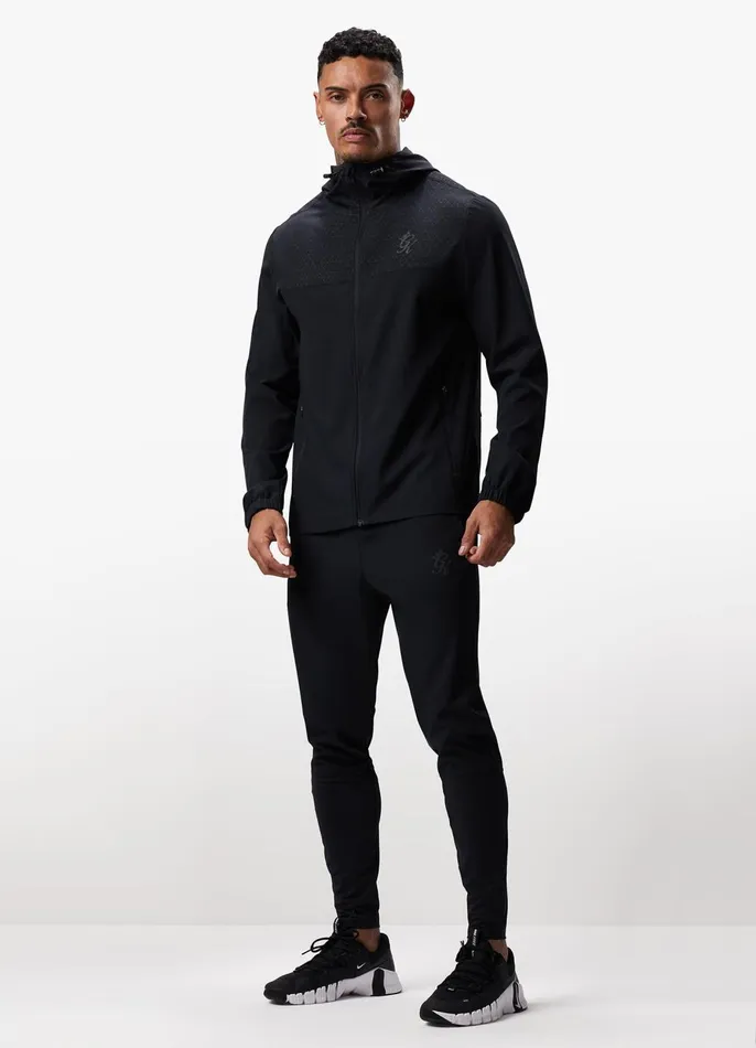 Gym King Tracksuit Tops Men Debossed 20 FZ Hood 8211 Black