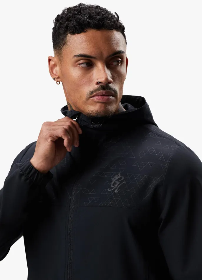 Gym King Tracksuit Tops Men Debossed 20 FZ Hood 8211 Black