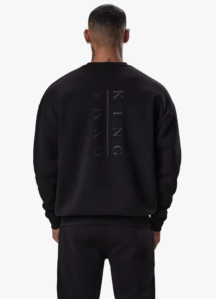 Gym King Tracksuits Men Division Crew Tracksuit 8211 Black