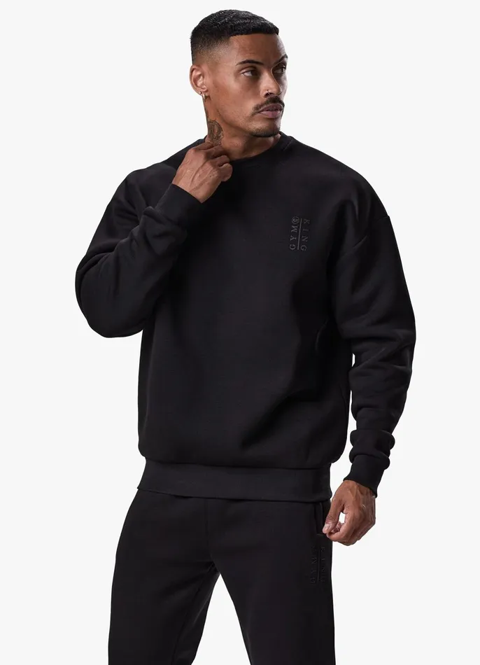 Gym King Tracksuits Men Division Crew Tracksuit 8211 Black
