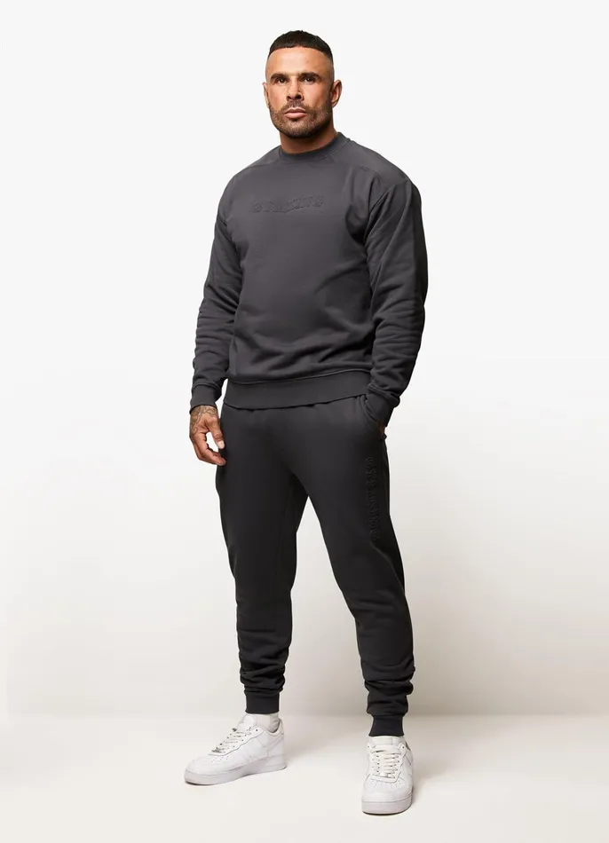 Gym King Tracksuits Men Eclipse Embossed Tracksuit 8211 Pewter
