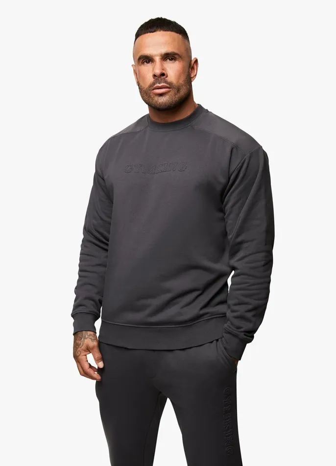Gym King Tracksuits Men Eclipse Embossed Tracksuit 8211 Pewter