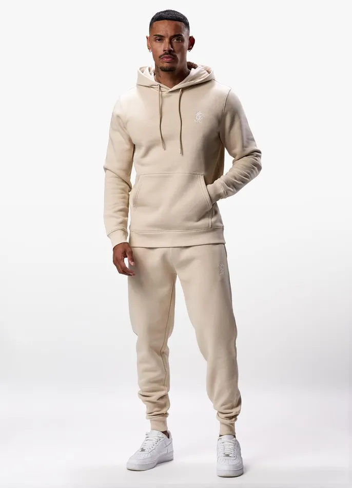Gym King Tracksuits Men Fundamental Fleece Hood Tracksuit 8211 Light Sand