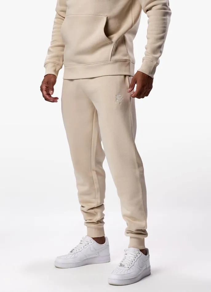 Gym King Tracksuits Men Fundamental Fleece Hood Tracksuit 8211 Light Sand