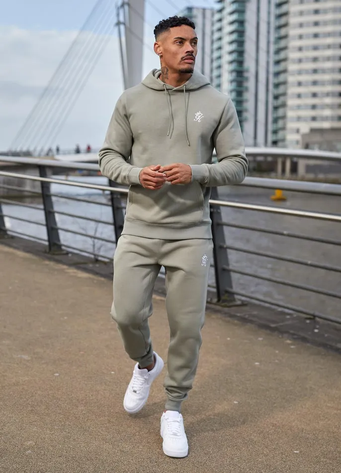 Gym King Tracksuits Men Fundamental Fleece Hood Tracksuit 8211 Soft Khaki