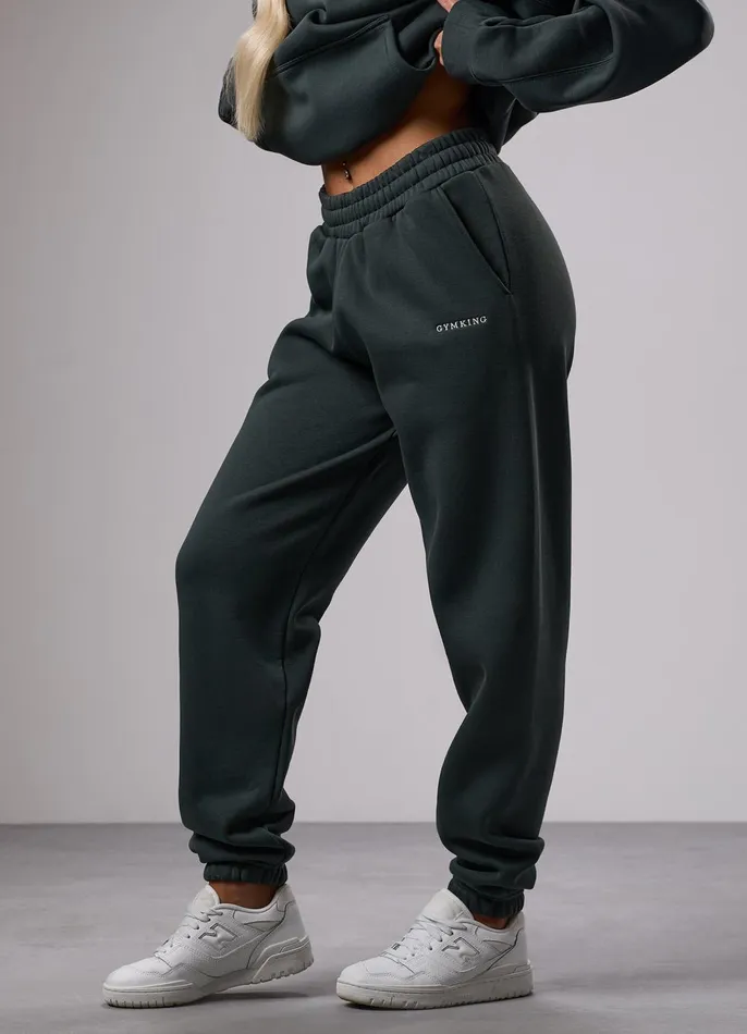 Gym King Tracksuits Women 365 Relaxed Fit Hood Tracksuit 8211 Green Smoke