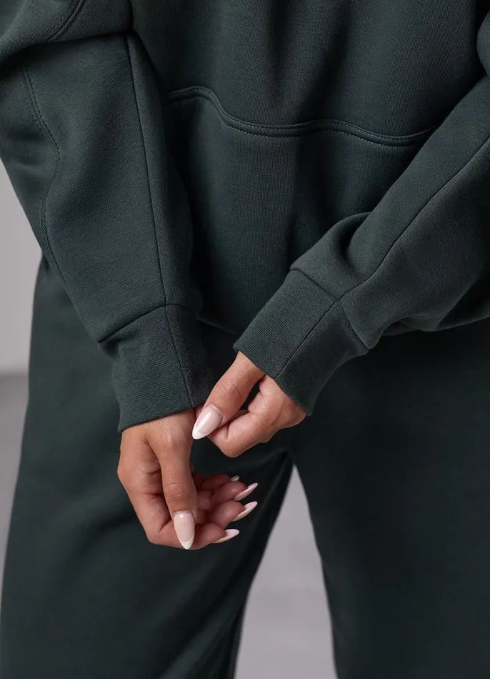 Gym King Tracksuits Women 365 Relaxed Fit Hood Tracksuit 8211 Green Smoke