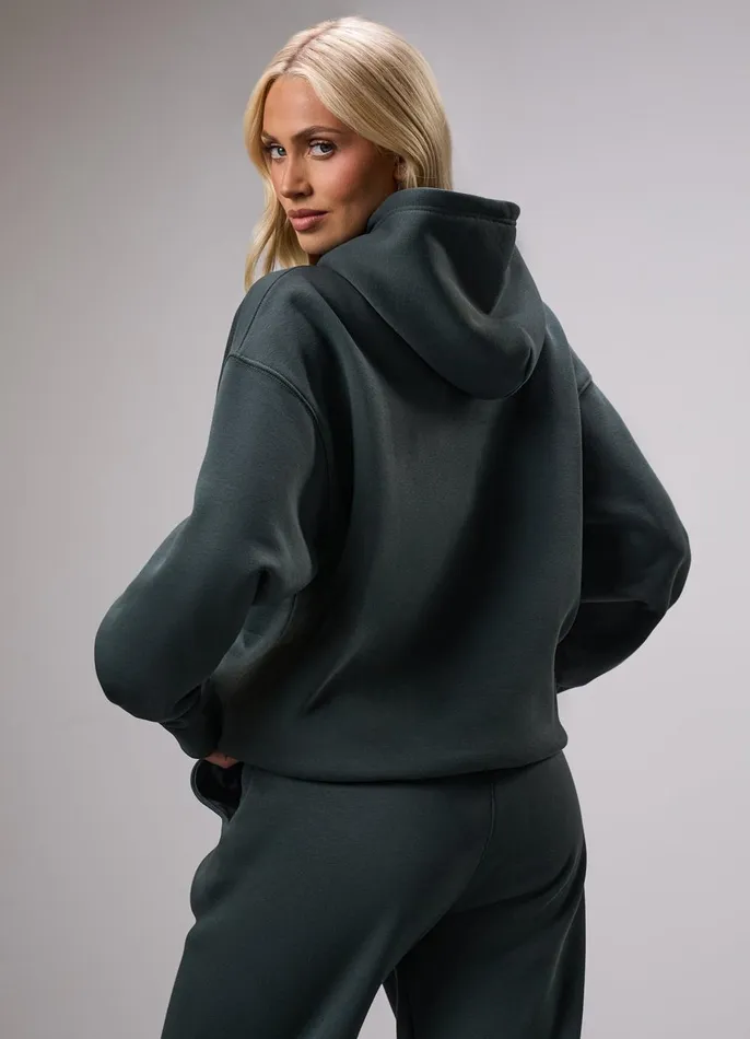 Gym King Tracksuits Women 365 Relaxed Fit Hood Tracksuit 8211 Green Smoke
