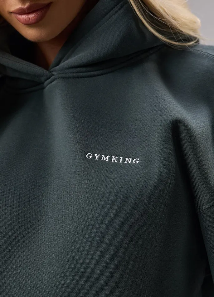 Gym King Tracksuits Women 365 Relaxed Fit Hood Tracksuit 8211 Green Smoke