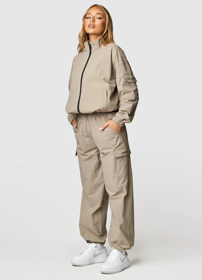 Gym King Tracksuits Women Utility Woven Tracksuit 8211 Mocha