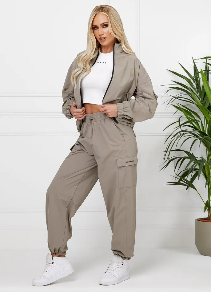 Gym King Tracksuits Women Utility Woven Tracksuit 8211 Mocha