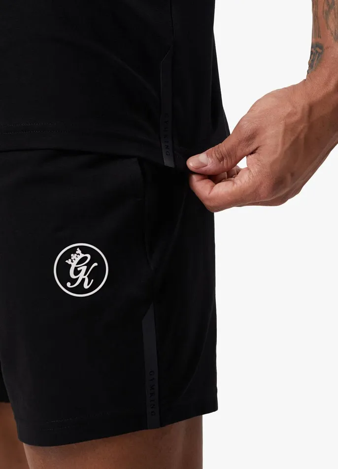 Gym King Twin Sets Men Pro Logo Jersey Short 8211 Black