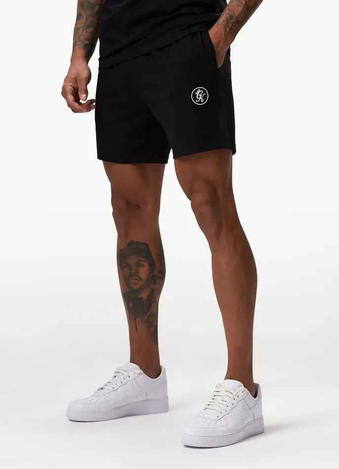 Gym King Twin Sets Men Pro Logo Jersey Short 8211 Black