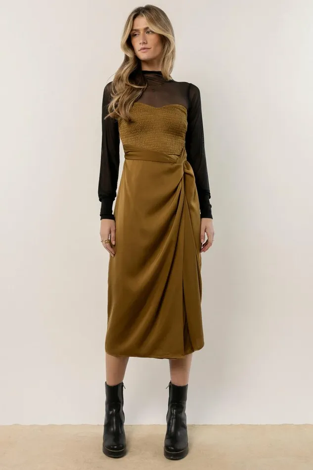 Harriet Midi Dress 8211 FINAL SALE Olive Women Bohme Dresses