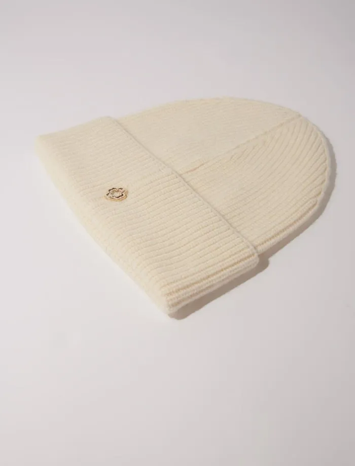 Hats Women Maje Wool And Cashmere Hat Ecru