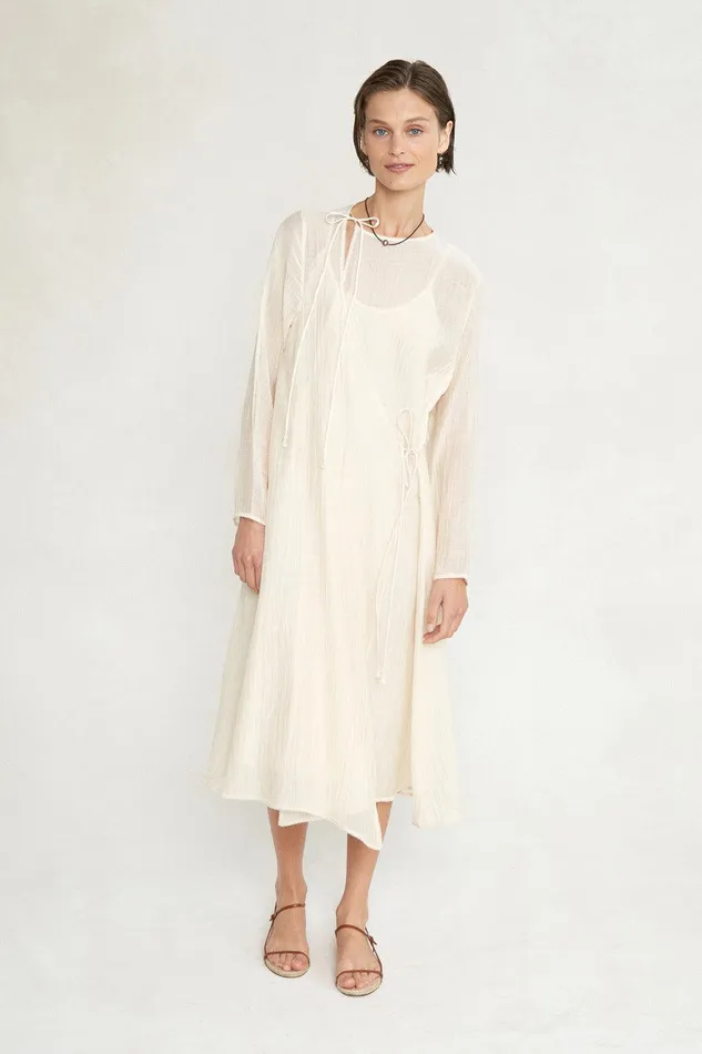 Heather Wrap Dress Antique White Women Chan Luu Dresses