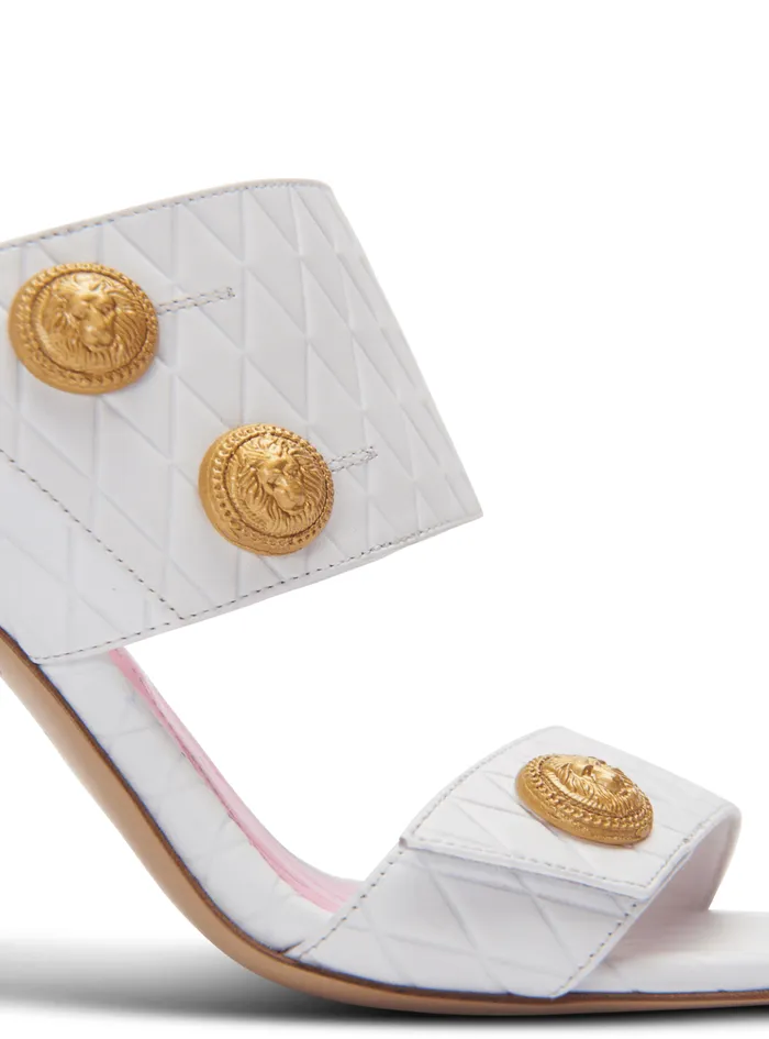 Heeled Eva Leather Mules White Women Balmain High Heels and Pumps