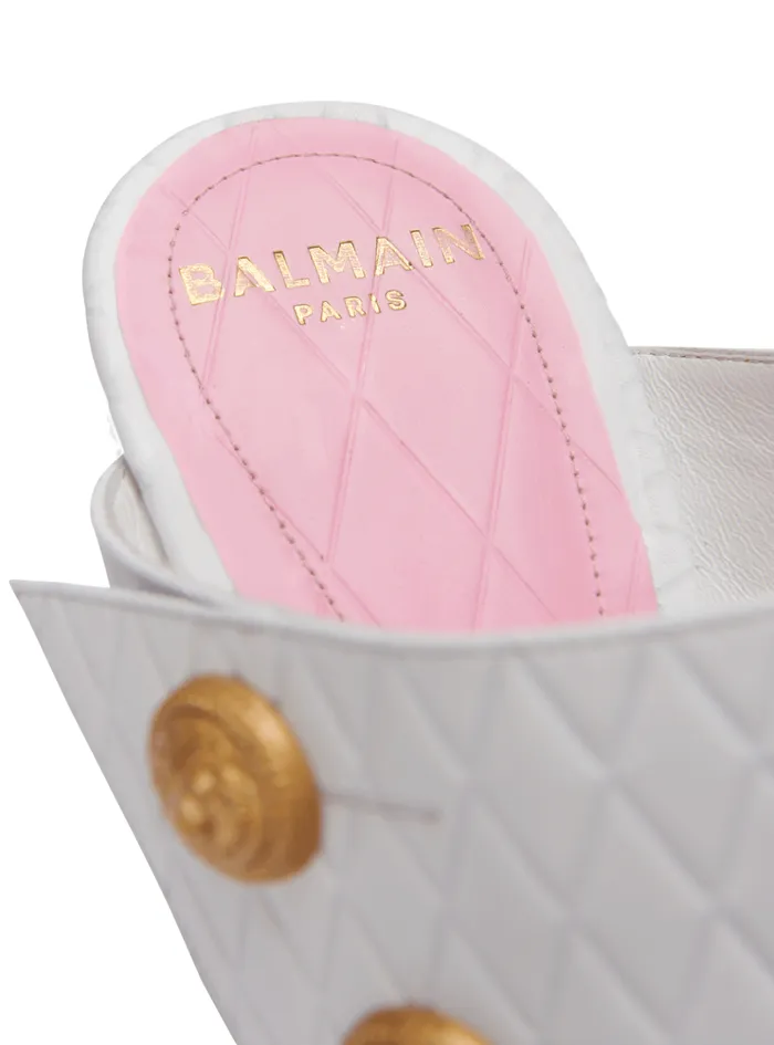 Heeled Eva Leather Mules White Women Balmain High Heels and Pumps