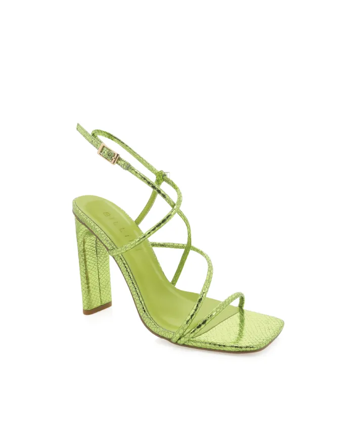 Heels Billini Block Heels EIFFEL GREEN METALLIC SCALE