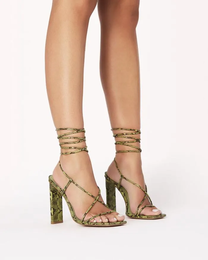 Heels Billini Block Heels EVONA MATCHA SNAKE