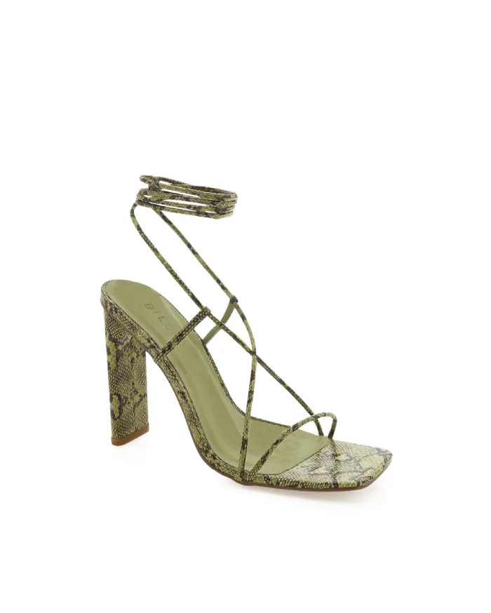 Heels Billini Block Heels EVONA MATCHA SNAKE