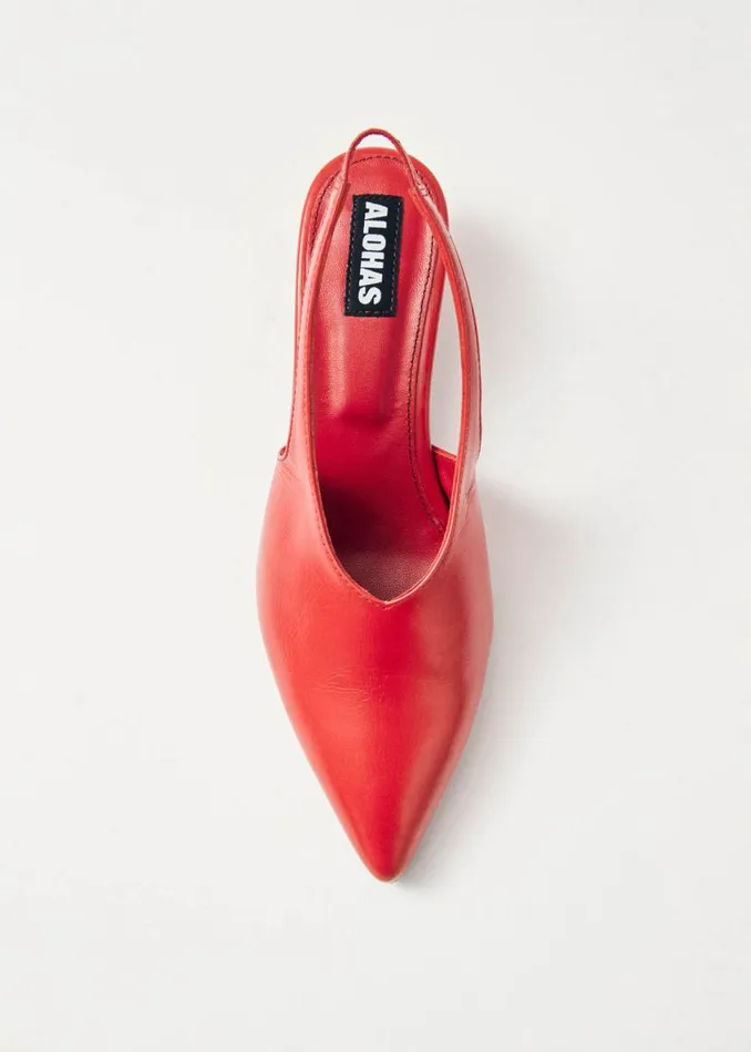 Heels Women ALOHAS Eros Red Leather Pumps