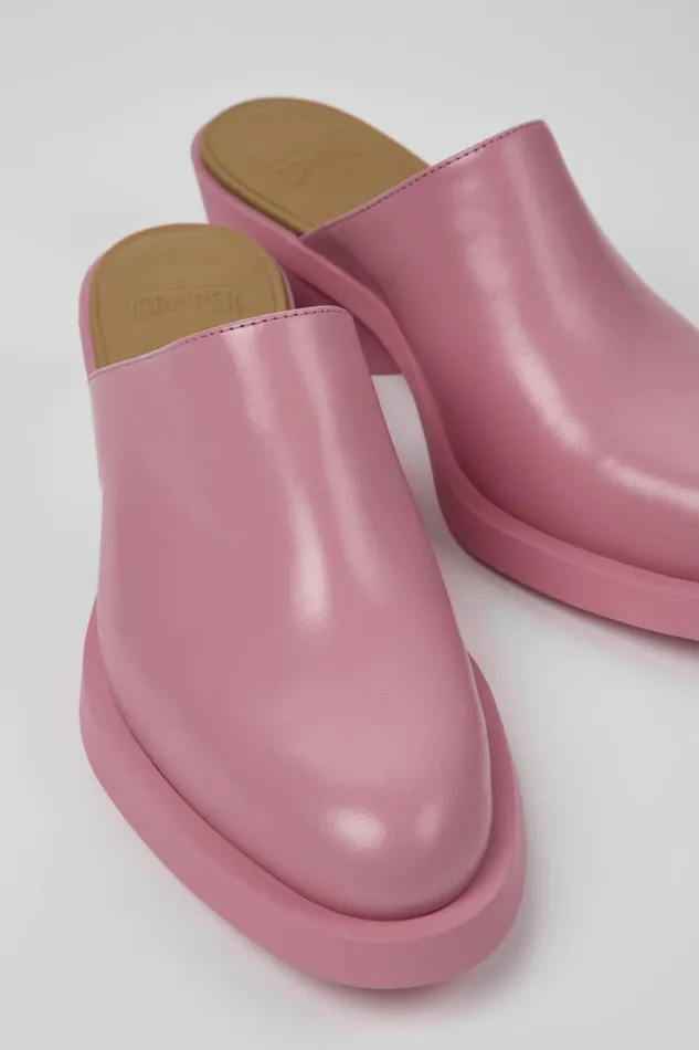 Heels Women Camper Bonnie Pink Leather Mules
