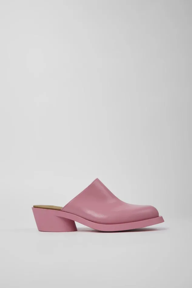 Heels Women Camper Bonnie Pink Leather Mules Heels Women Camper Bonnie Pink Leather Mules