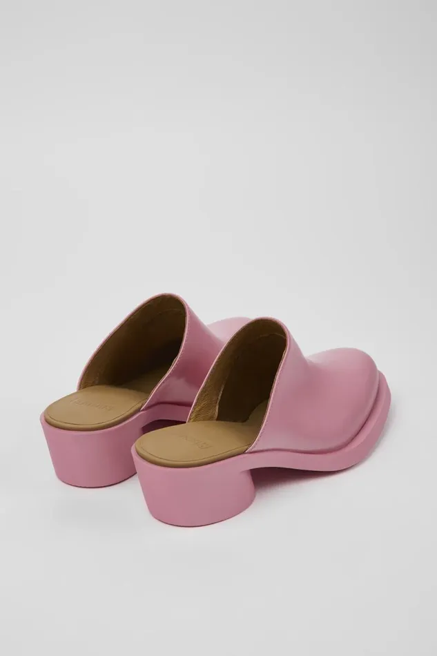 Heels Women Camper Bonnie Pink Leather Mules Heels Women Camper Bonnie Pink Leather Mules