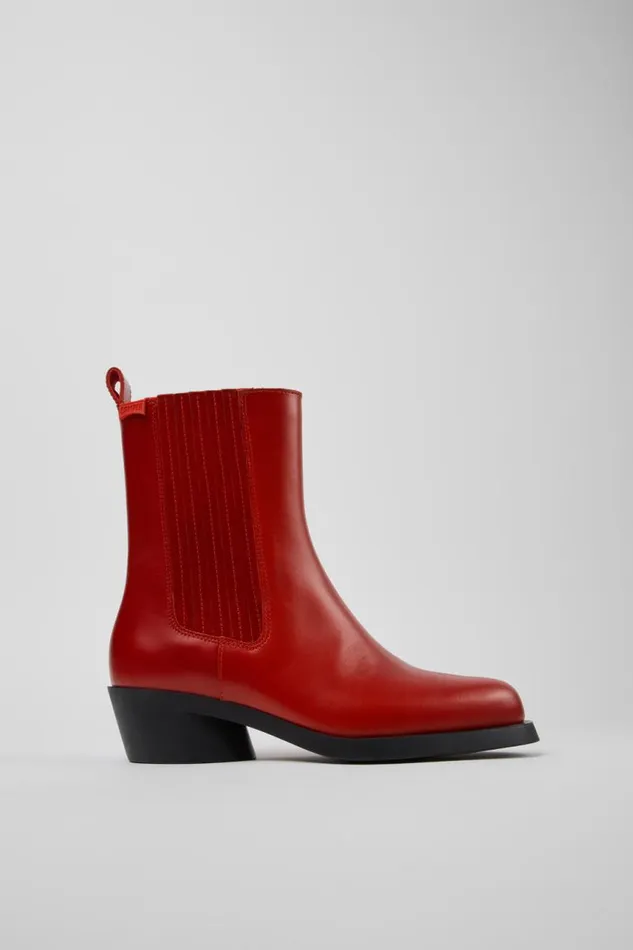 Heels Women Camper Bonnie Red Leather Boots Heels Women Camper Bonnie Red Leather Boots