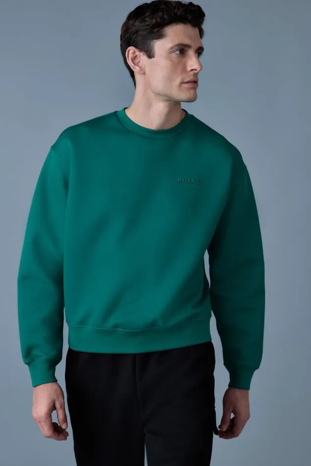 Hoodies and Tops Men Mackage JULIAN DoubleFace Jersey Sweatshirt Emerald