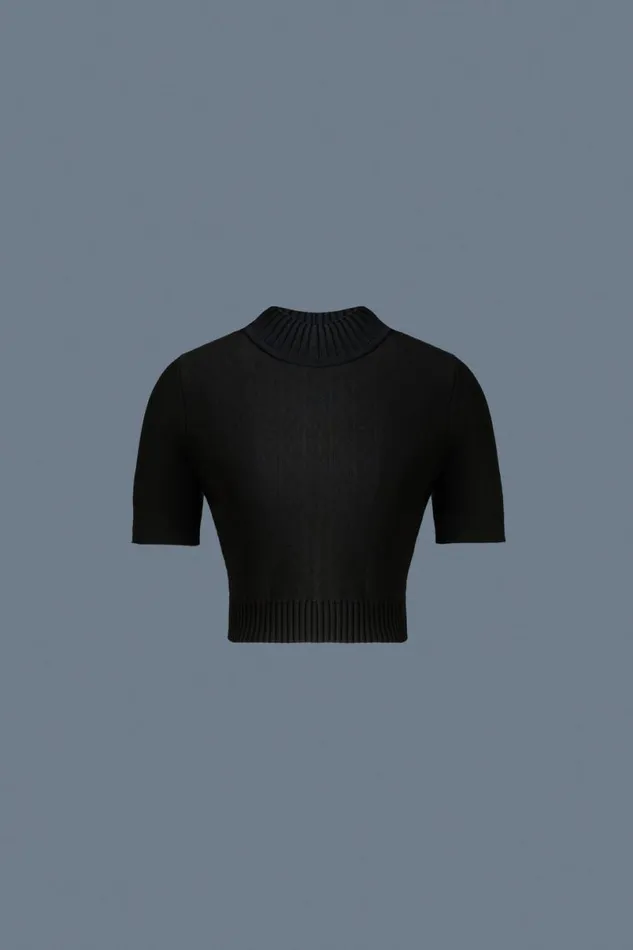 Hoodies and Tops Women Mackage CAIA Stretch Viscose Knit Top Black