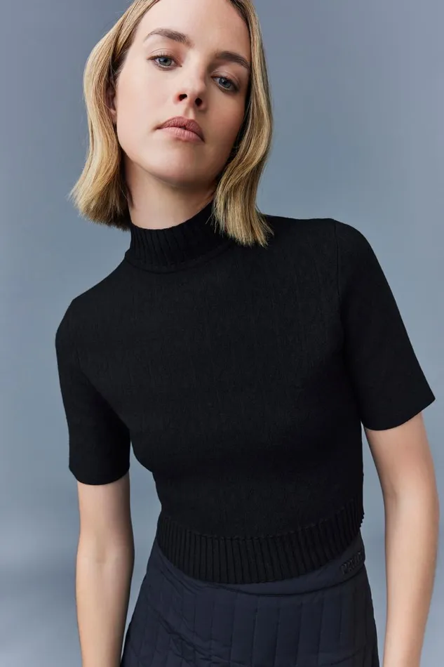 Hoodies and Tops Women Mackage CAIA Stretch Viscose Knit Top Black