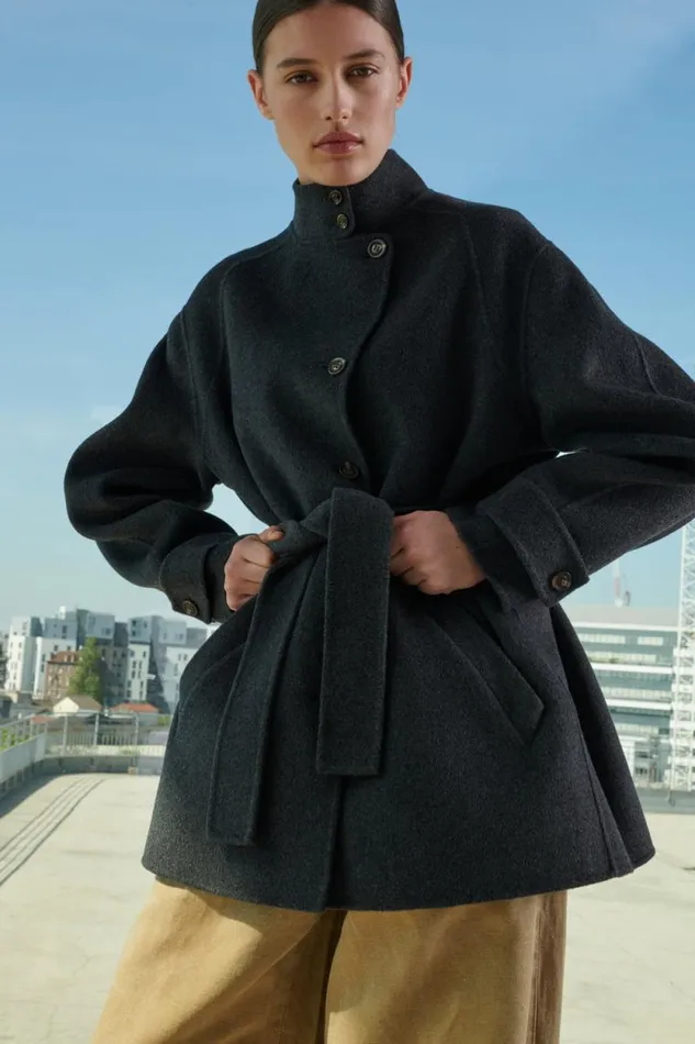 Jackets and Coats Women Soeur VILLENEUVE COAT Dark Mottled Grey