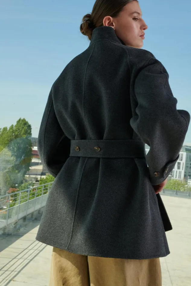 Jackets and Coats Women Soeur VILLENEUVE COAT Dark Mottled Grey