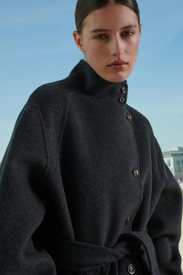 Jackets and Coats Women Soeur VILLENEUVE COAT Dark Mottled Grey
