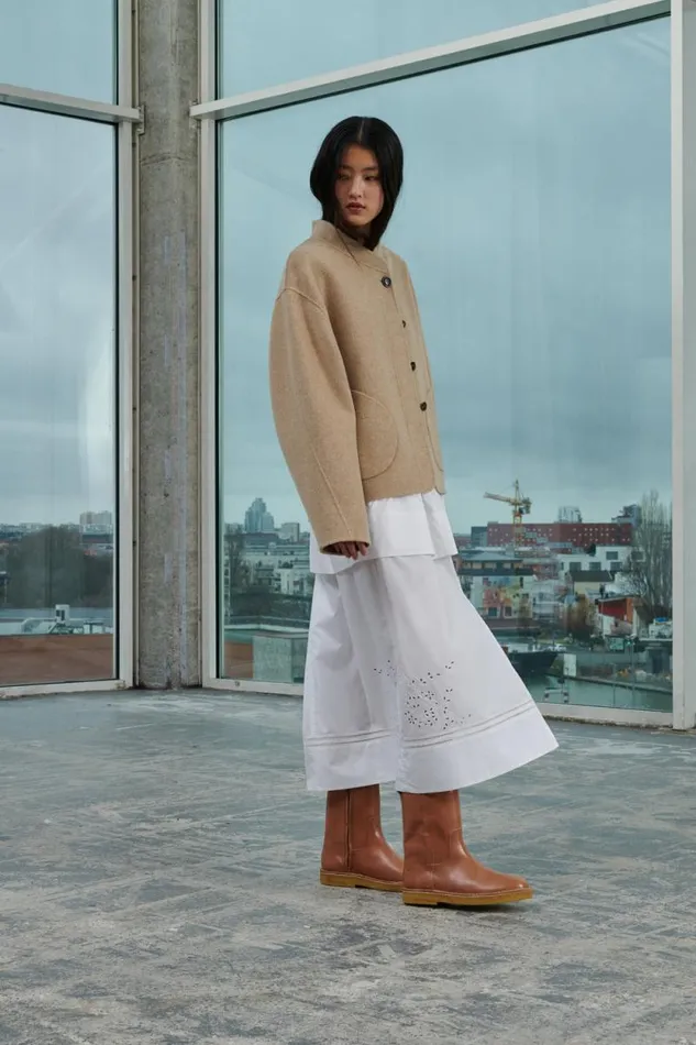 Jackets and Coats Women Soeur WINDSOR COAT Mottled Beige