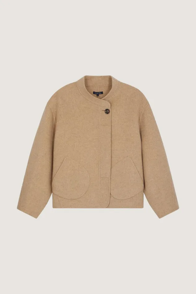 Jackets and Coats Women Soeur WINDSOR COAT Mottled Beige