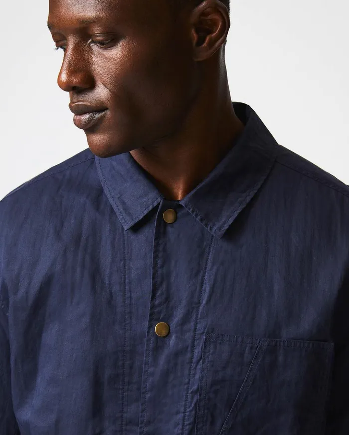 Jackets and Outerwear Men Billy Reid Leroy Shirt Jacket Carbon Blue