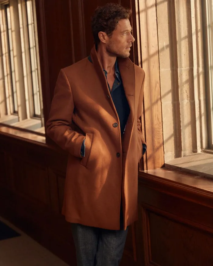 Jackets and Outerwear Men Billy Reid Walking Car Coat Rust