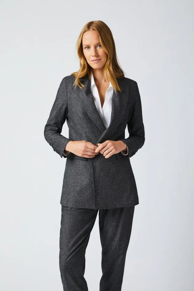 Jackets and Outerwear Women Billy Reid Peak Lapel Blazer Charcoal