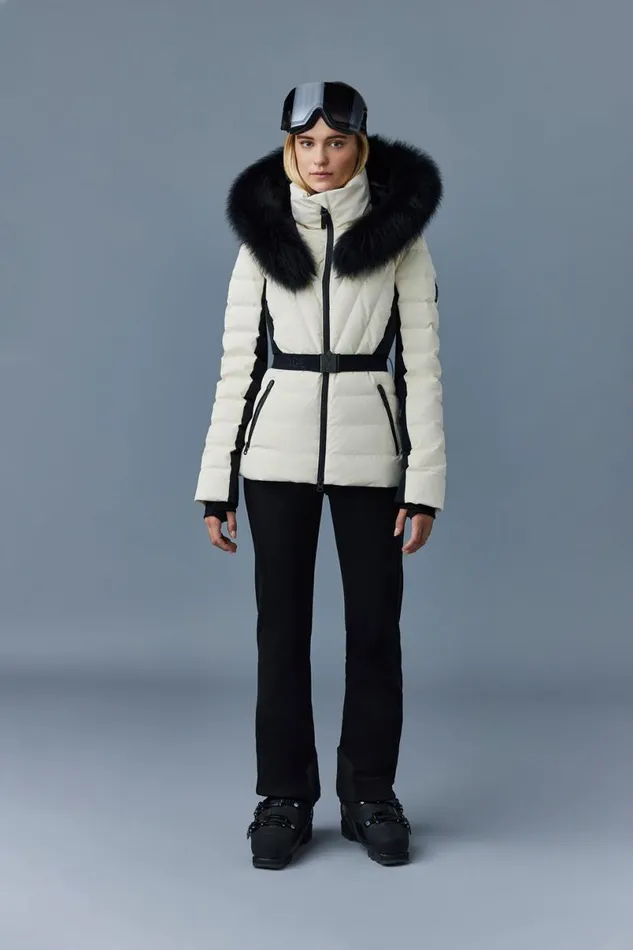 Jackets Women Mackage ELITA Down Ski Jacket With Removable Blue Fox Fur Trim Milkshake Jackets Women Mackage ELITA Down Ski Jacket With Removable Blue Fox Fur Trim Milkshake